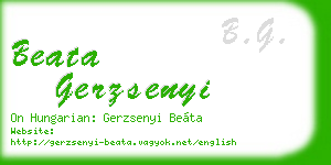 beata gerzsenyi business card